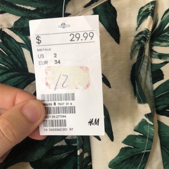 Nwt H&M mini wrap skirt palm leaf pattern - Picture 5 of 10